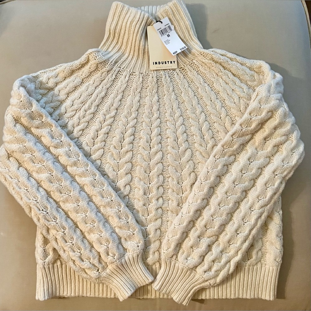 NWT Industry Republic Cable Knit Sweater - Cream